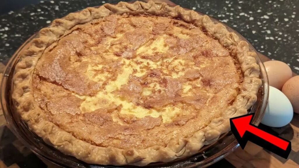 1880 Vintage Deep Dish Custard Pie, homemade and freshly served