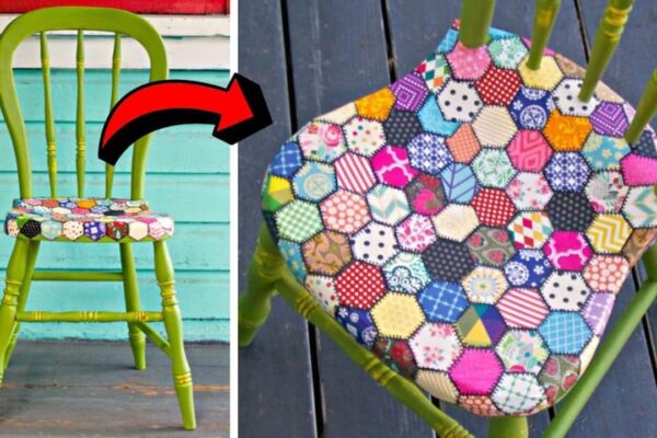 Finished a DIY Decoupage Quilt Chair, a completed DIY project