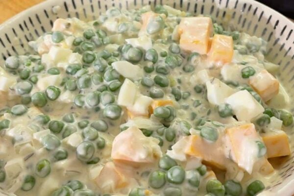Easy Old-School Southern Pea Salad, homemade and freshly served