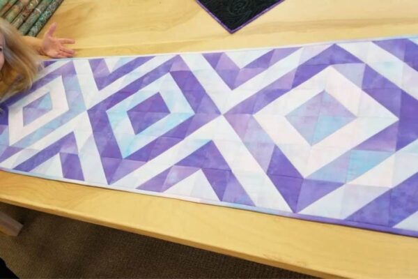 Finished Easy One-Fabric Runner Quilt For Beginners, a completed DIY project