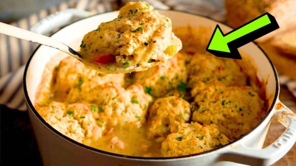 Easy One-Pot Chicken Stew & Dumplings, homemade and freshly served