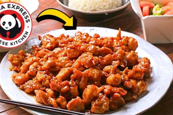 Copycat Panda Express Orange Chicken, homemade and freshly served