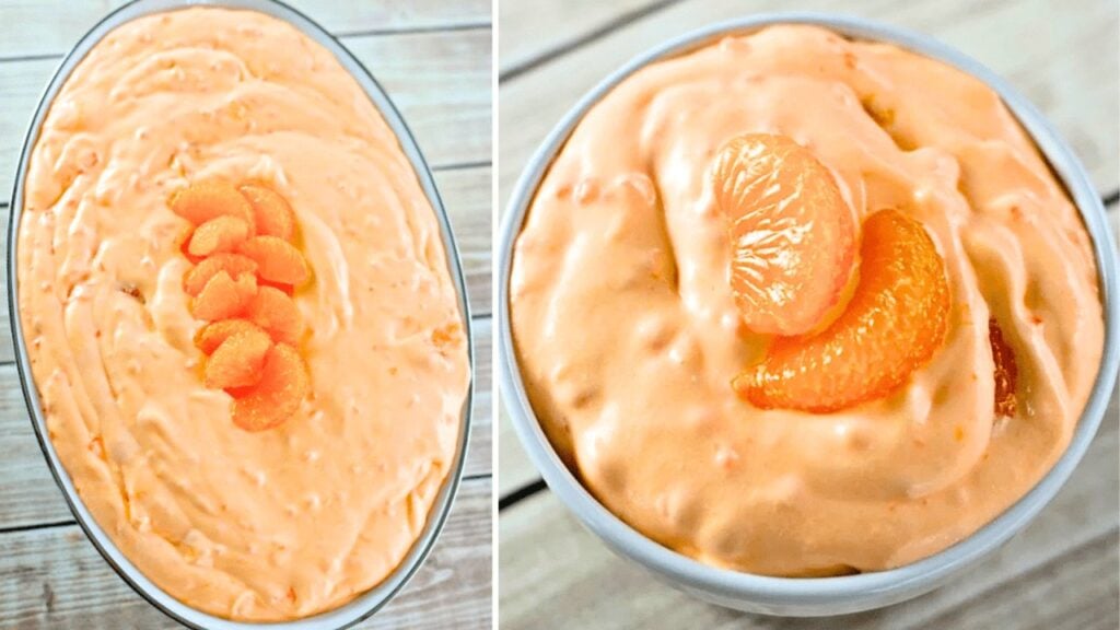 Easy Orange Creamsicle Salad, homemade and freshly served