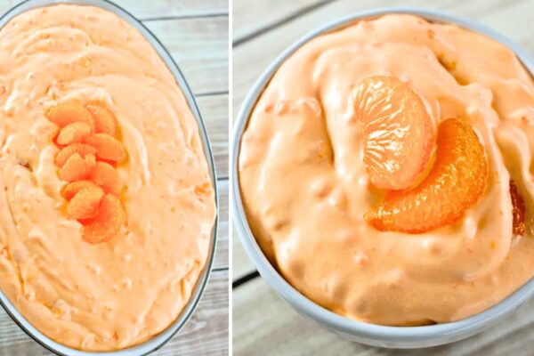 Easy Orange Creamsicle Salad, homemade and freshly served