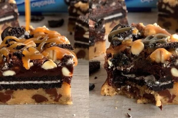 Easy Oreo Brownie Cookies, homemade and freshly served