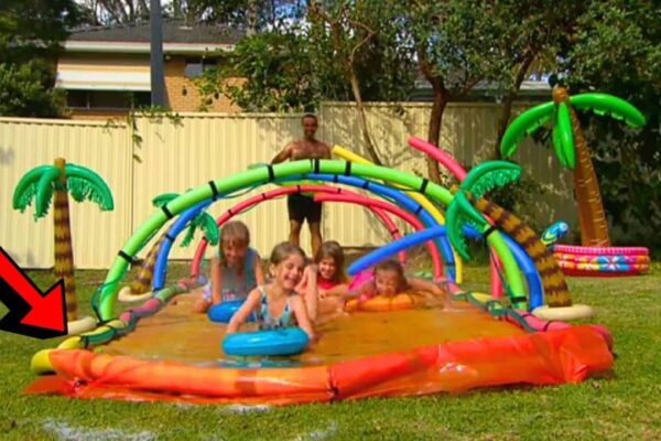 Finished Outdoor DIY Slip ‘n Slide, a completed DIY project