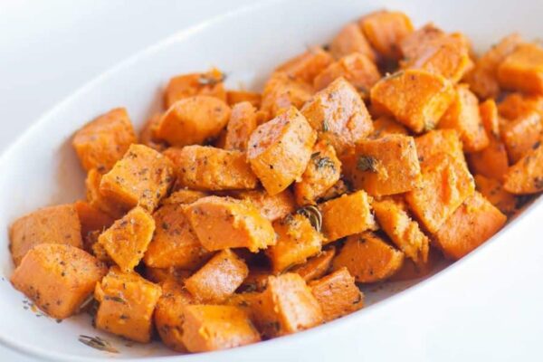 Easy Oven-Roasted Sweet Potatoes, homemade and freshly served