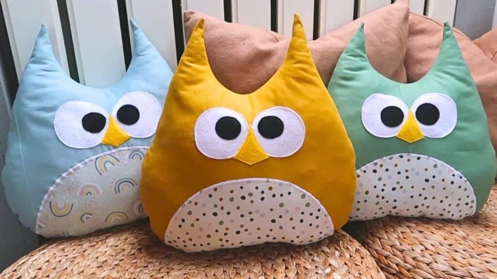 Finished Easy DIY Owl Pillow Sewing, a completed DIY project