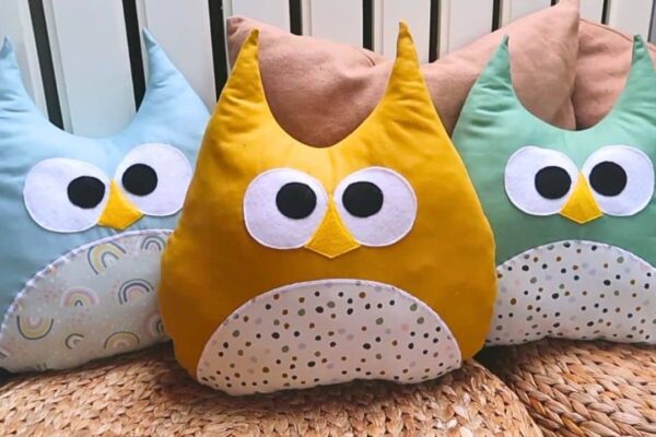 Finished Easy DIY Owl Pillow Sewing, a completed DIY project