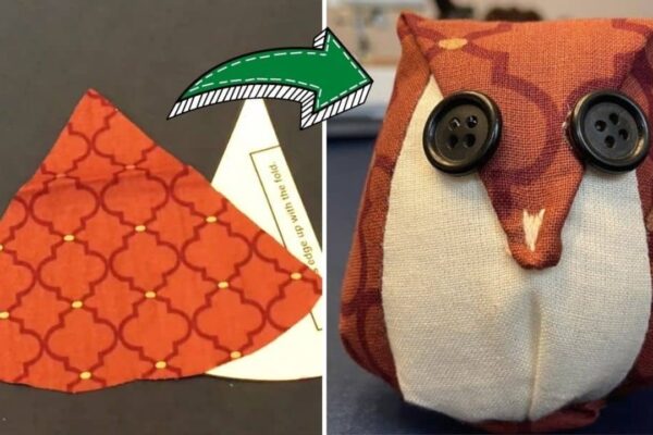 Finished Easy Owl Pincushion Sewing, a completed DIY project