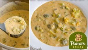 Easy Panera Copycat Broccoli Cheddar Soup, homemade and freshly served