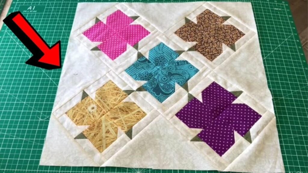 Finished Easy Patchwork Flower Block for Beginners, a completed DIY project