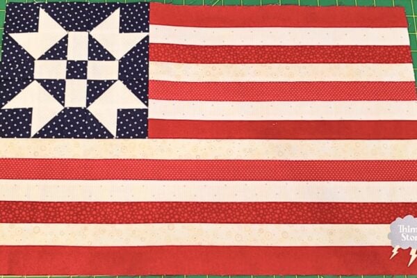 Finished Easy 4th of July Flag Quilt Block, a completed DIY project