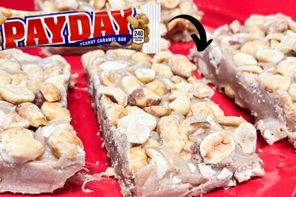 6-Ingredient PayDay Candy Bars Copycat, homemade and freshly served