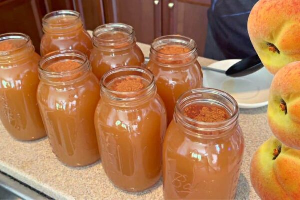 Easy-To-Make Peach Moonshine, homemade and freshly served
