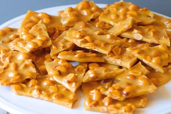 Classic Homemade Peanut Brittle, homemade and freshly served