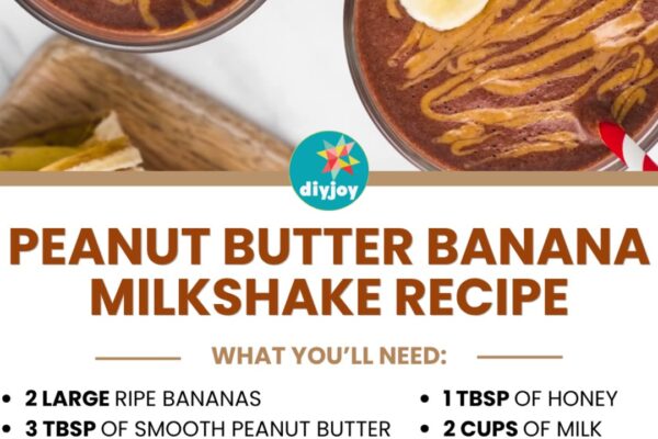 Peanut Butter Banana Milkshake, homemade and freshly served
