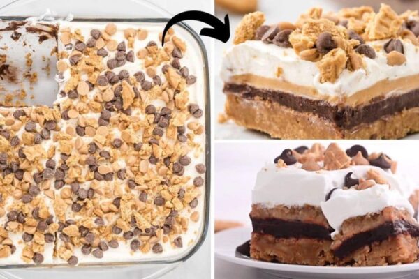 Easy-to-Make Peanut Butter Dream Bars, homemade and freshly served