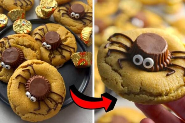 Easy 10-Minute Peanut Butter Spider Cookies, homemade and freshly served