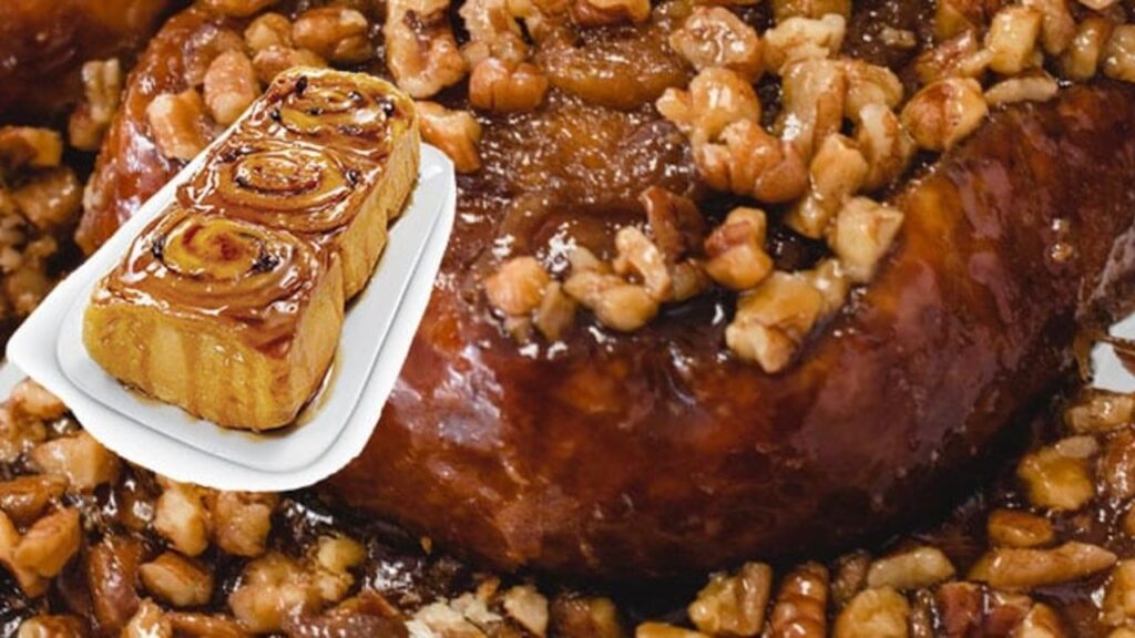 Easy Pecan Sticky Bun, homemade and freshly served