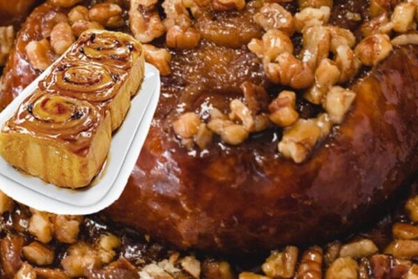 Easy Pecan Sticky Bun, homemade and freshly served