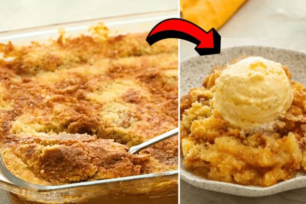 Easy 4-Ingredient Pineapple Dump Cake, homemade and freshly served