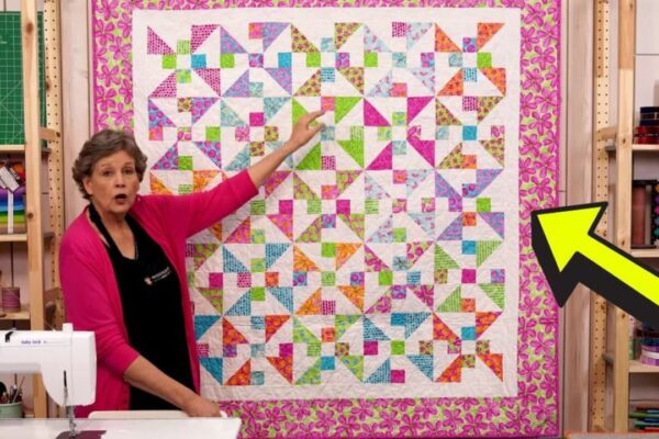 Finished Learn How to Make a Pinwheel Frolic Quilt w/ Jenny Doan, a completed DIY project
