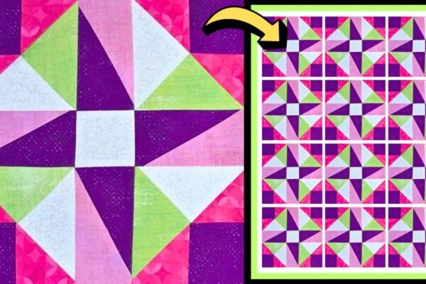 Finished a Pinwheel Square Quilt Block (with Free Pattern), a completed DIY project