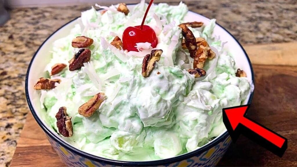 Quick & Easy Pistachio Pudding Salad, homemade and freshly served