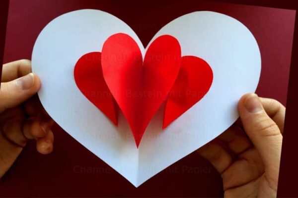 Finished Easy Pop-Up Heart Card, a completed DIY project