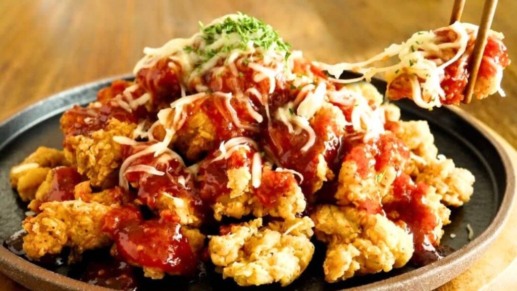 Easy-to-Make Crispy Popcorn Chicken with Sweet and Spicy Sauce, homemade and freshly served