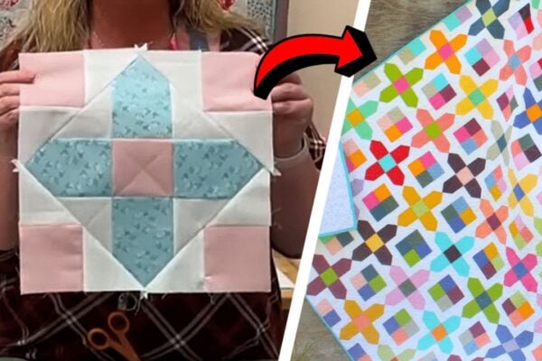 Finished Easy Positive Vibes Quilt Block, a completed DIY project