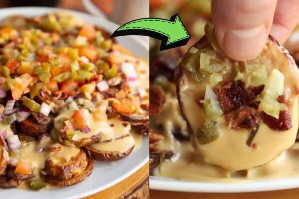 Delicious Irish Potato Nachos, homemade and freshly served