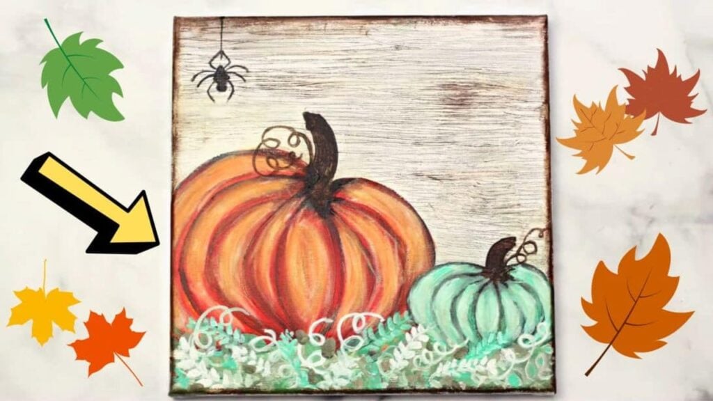 Finished Easy Pumpkin Painting For Beginners, a completed DIY project