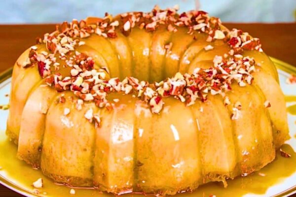 Southern Pumpkin Spice Magic Cake, homemade and freshly served