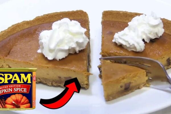 Easy Pumpkin Spice SPAM Cheesecake, homemade and freshly served
