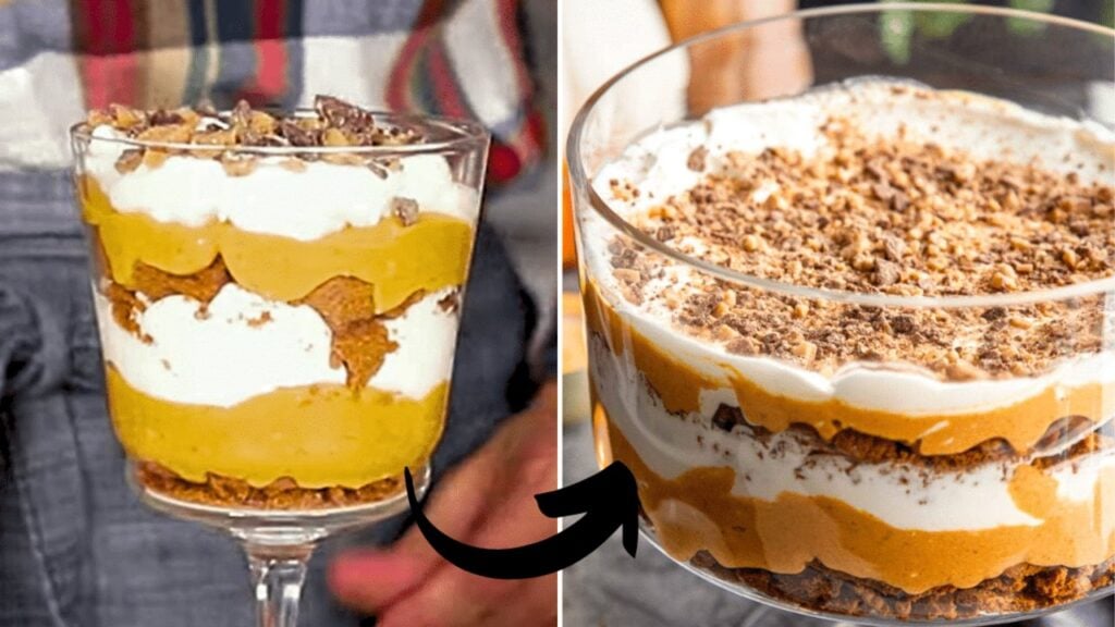 Easy Pumpkin Trifle Dessert, homemade and freshly served