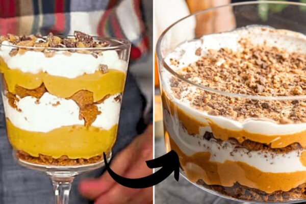 Easy Pumpkin Trifle Dessert, homemade and freshly served