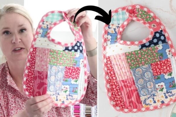 Finished Beginner-Friendly Quilt As You Go Baby Bib Sewing, a completed DIY project