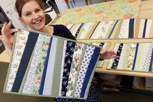 Quilt As You Go Placemat Using A Jelly Roll, homemade and freshly served
