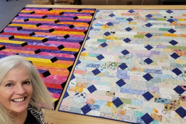 Finished Diamond Trip Quilt Using Fabric Scraps (with Free Pattern), a completed DIY project