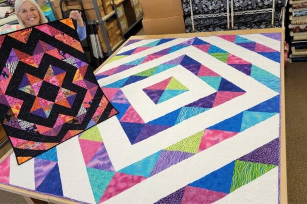Finished Easy & Quick Half-Square Triangles Quilt For Beginners, a completed DIY project