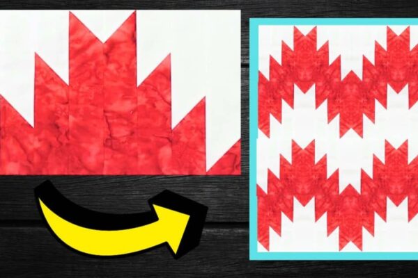 Finished Easy Lovely Mountains Quilt Block, a completed DIY project
