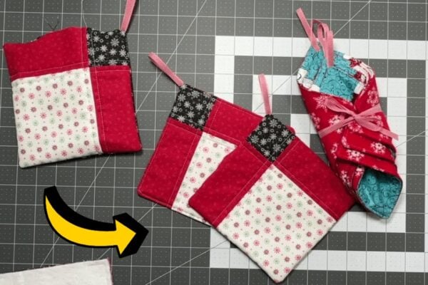 Finished Easy Quilted 9-Patch Potholders, a completed DIY project
