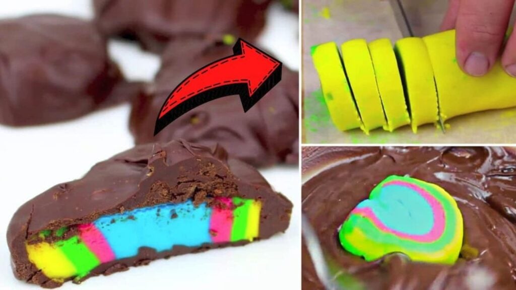 Super Easy Rainbow Peppermint Patties, homemade and freshly served