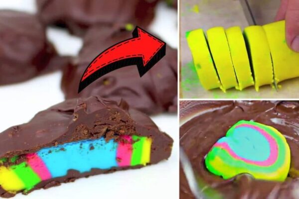 Super Easy Rainbow Peppermint Patties, homemade and freshly served