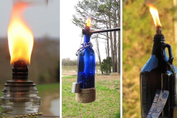 Finished How to Repurpose Old Bottles into DIY Tiki Torches, a completed DIY project