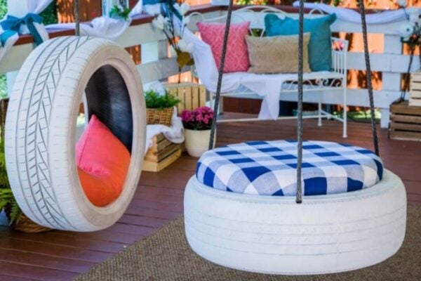 Finished Easy Repurposed DIY Tire Swing, a completed DIY project