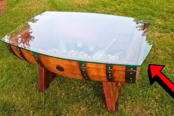 How to Build a Repurposed DIY Wine Barrel Coffee Table, homemade and freshly served