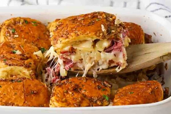Easy Reuben Sliders, homemade and freshly served